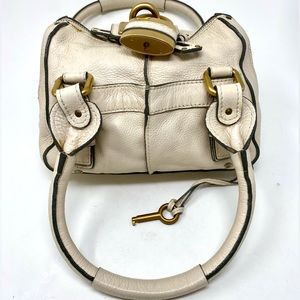 Vintage Off White leather Chloe Paddington handbag